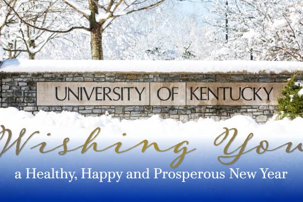 This is a graphic of a UK sign in the snow and a holiday greeting.