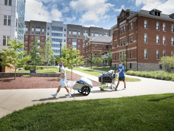 Students moving into the dorms