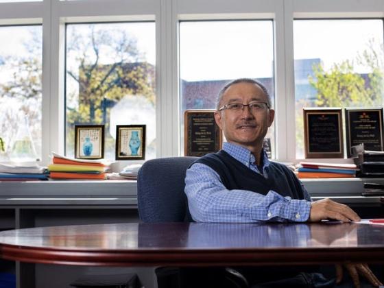 Professor Xiangan Li in his office